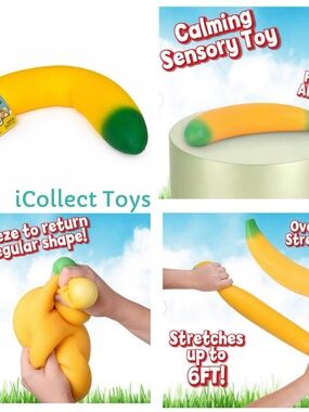 Squeezy Toy Squishy Banana Peach viral tiktok Lot Bundle Sunny Days Cheese